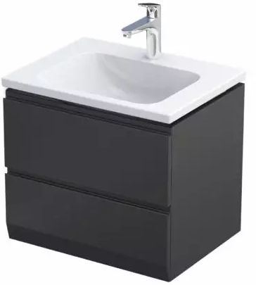 Oristo Brylant Uni Kabinett 59.6x45.5x50 cm Unterschrank hängend schwarz OR36-SD2S-60-8-V3