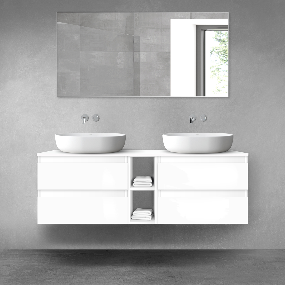 Set Kabinett Oltens Vernal 60002000, Naphtha-Arbeitsplatte Oltens Vernal 63011000, 60021000