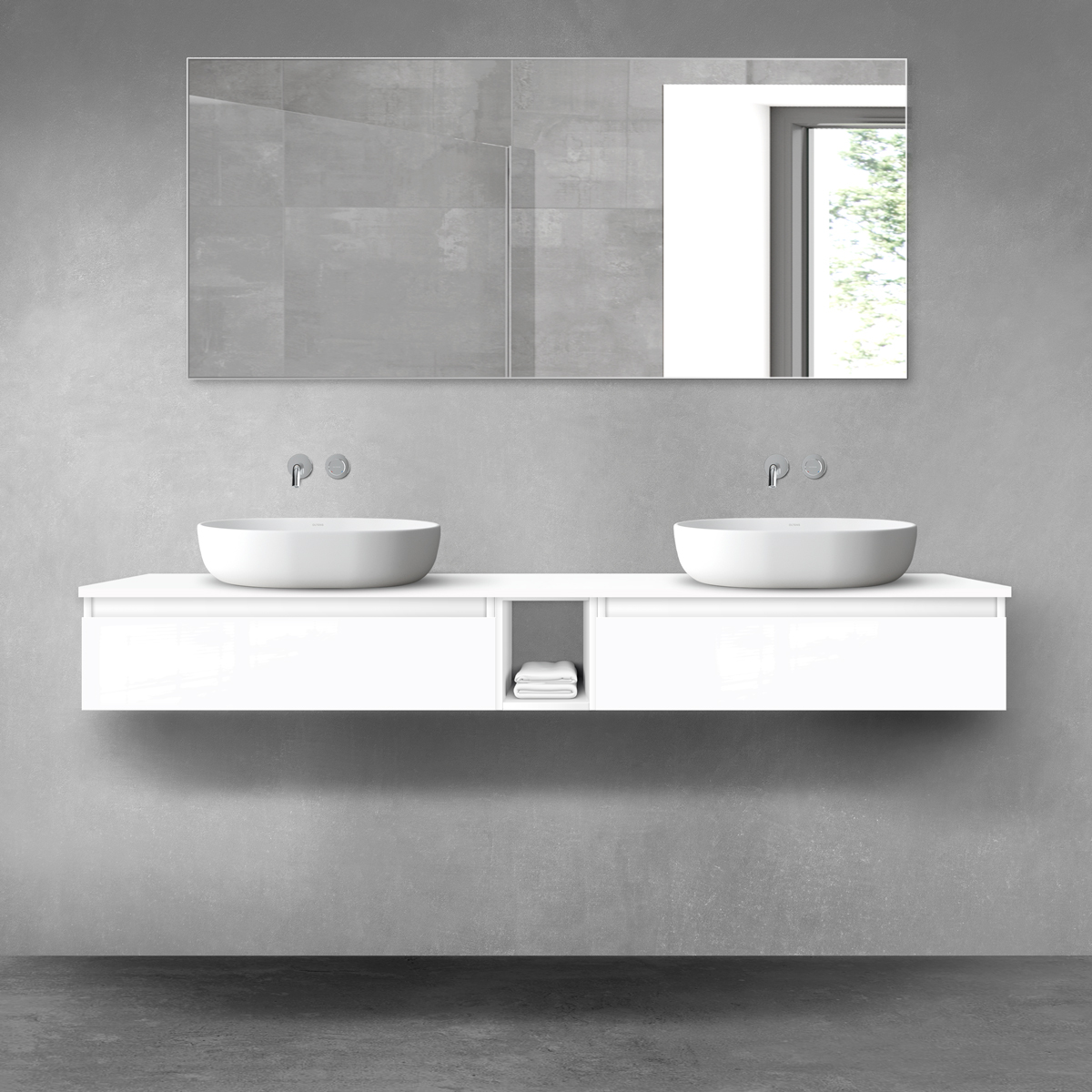 Set Kabinett Oltens Vernal 60010000, Naphtha-Arbeitsplatte Oltens Vernal 63009000, 60020000