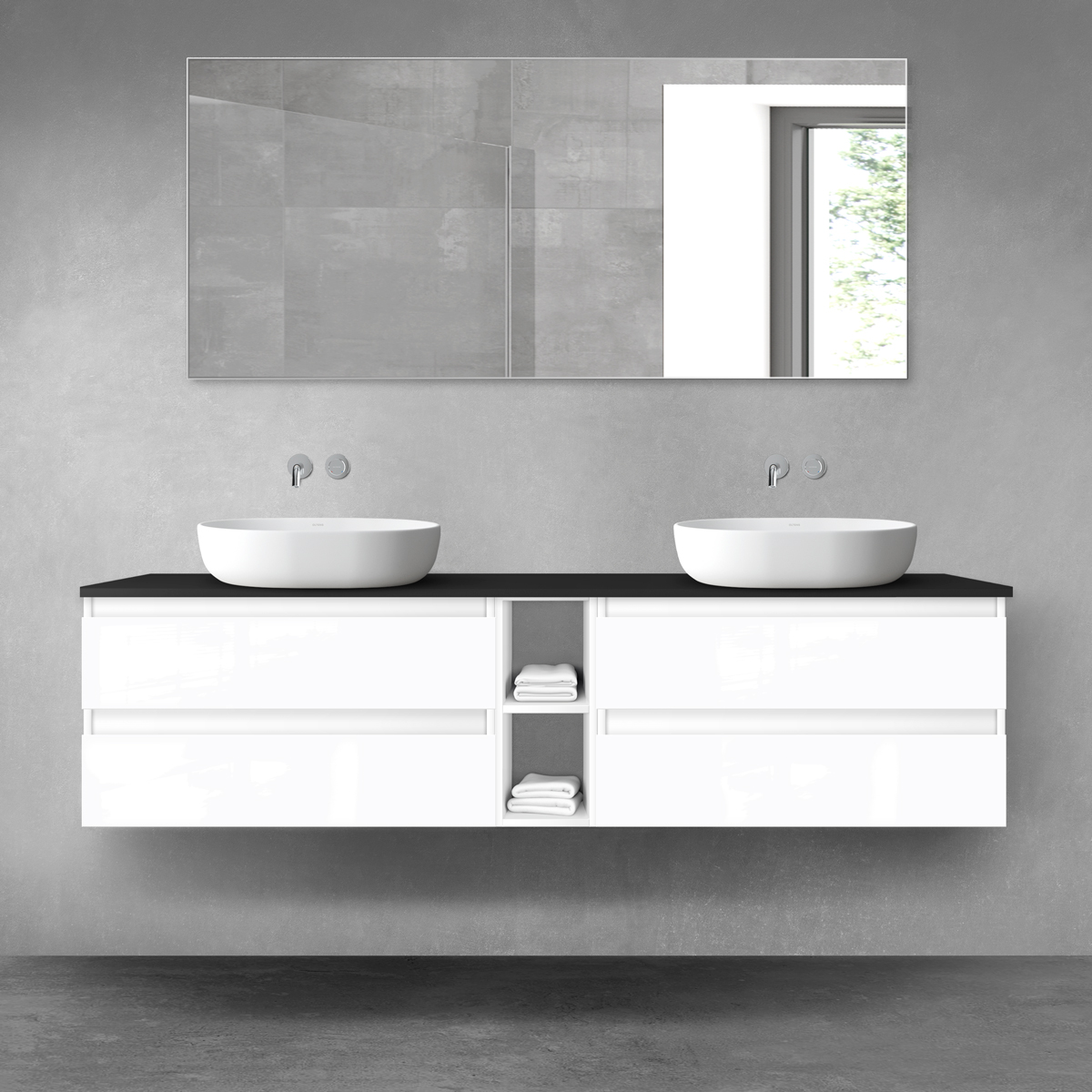 Set Kabinett Oltens Vernal 60003000, Naphtha-Arbeitsplatte Oltens Vernal 63009300, 60021000