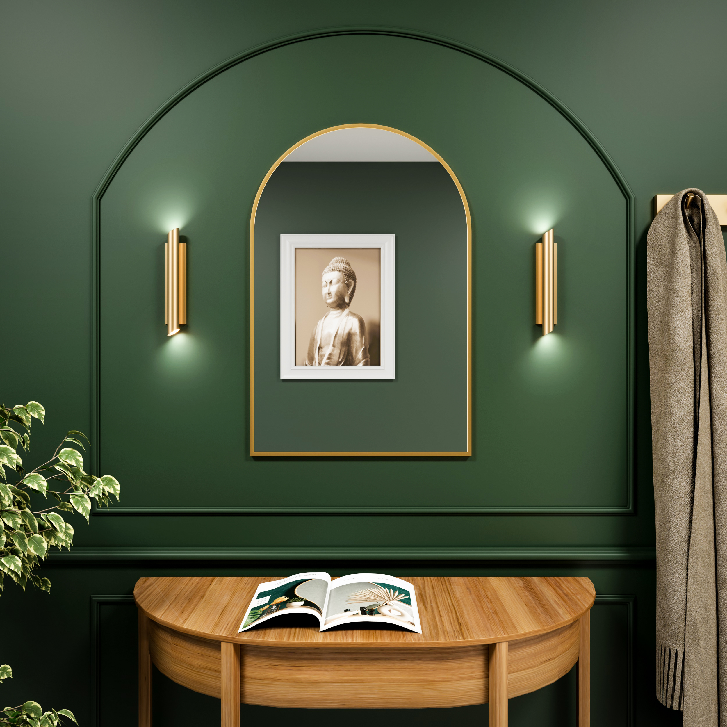 Baltica Design Tiny Border Pastille Cut Spiegel 50x100 cm gold 5904107924960