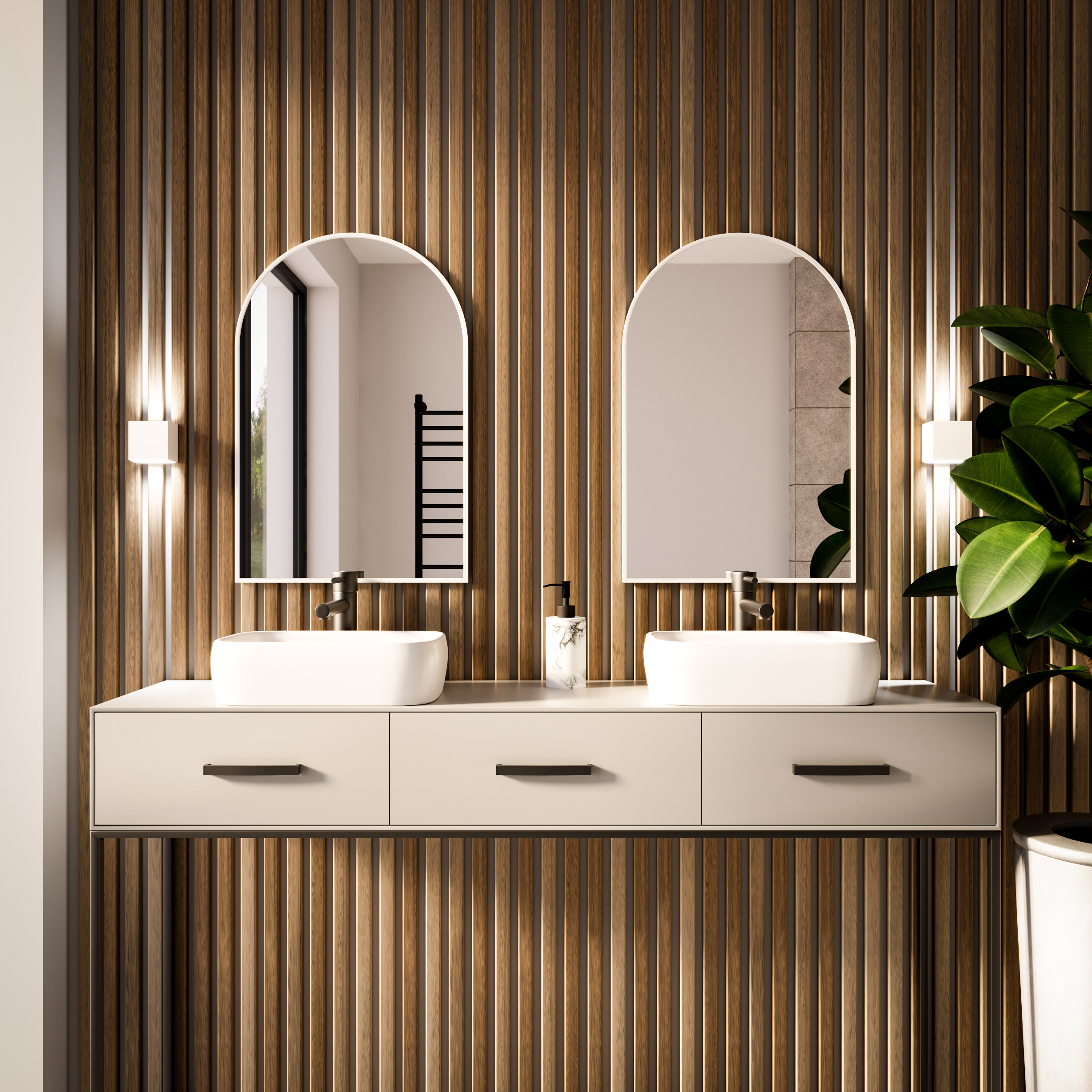 Baltica Design Tiny Border Pastille Cut Spiegel 60x140 cm weiß 5904107924625