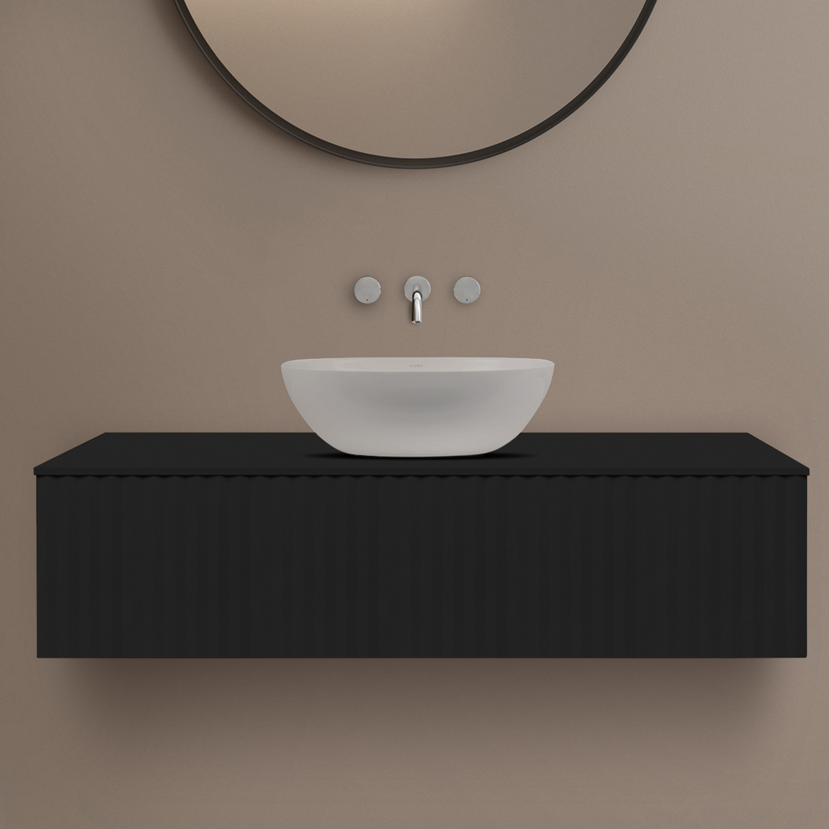 Ksuro 02 Naphtha-Arbeitsplatte 120.3x46.9 cm schwarz 53005030