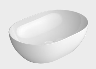 GSI Pura Waschbecken 50x35 cm oval Aufsatzwaschbecken weiß 886011