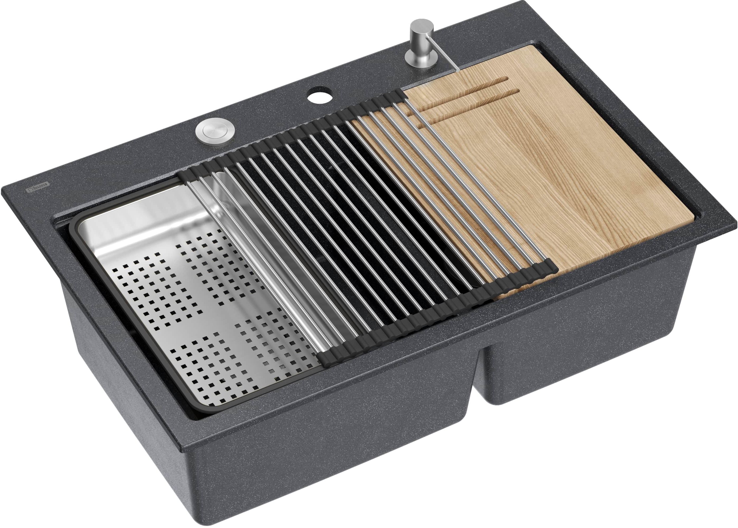 Quadron Marc 120 GraniteQ-Spüle 76x50 cm schwarz HQC7650U8_BS