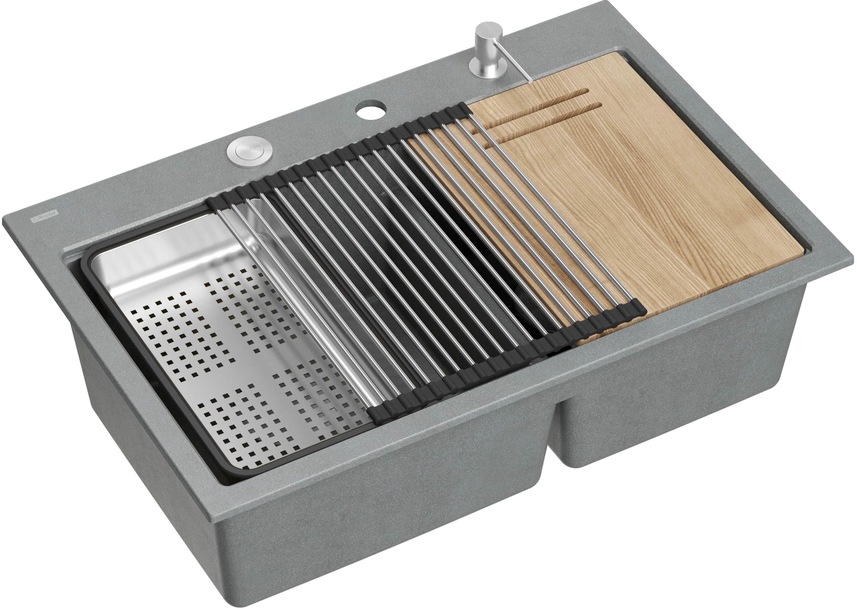 Quadron Marc 120 GraniteQ-Spüle 76x50 cm grau/graphit/onyx HQC7650U5_BS