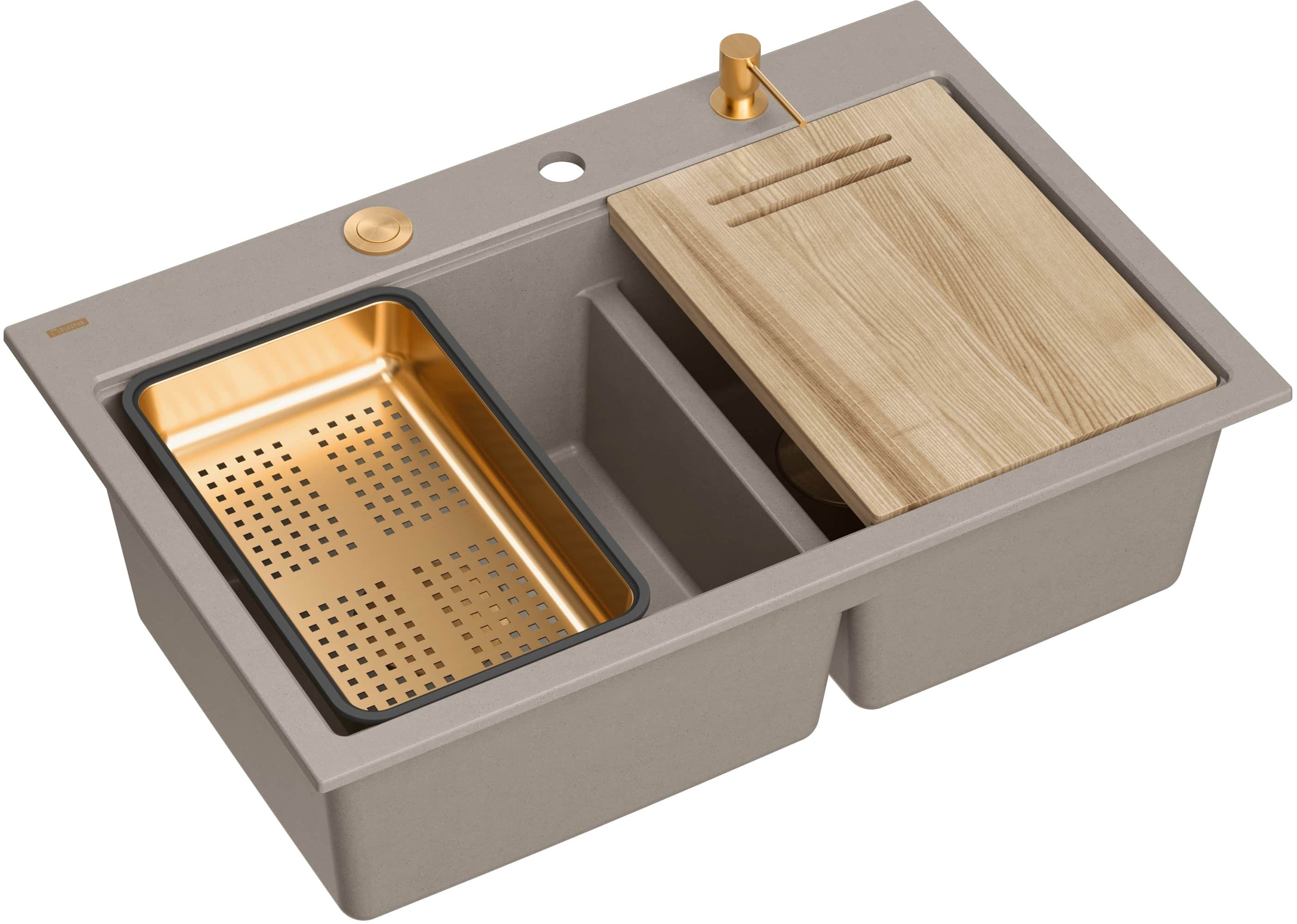 Quadron Marc 120 GraniteQ-Spüle 76x50 cm beige HQC7650U4_PVDC1