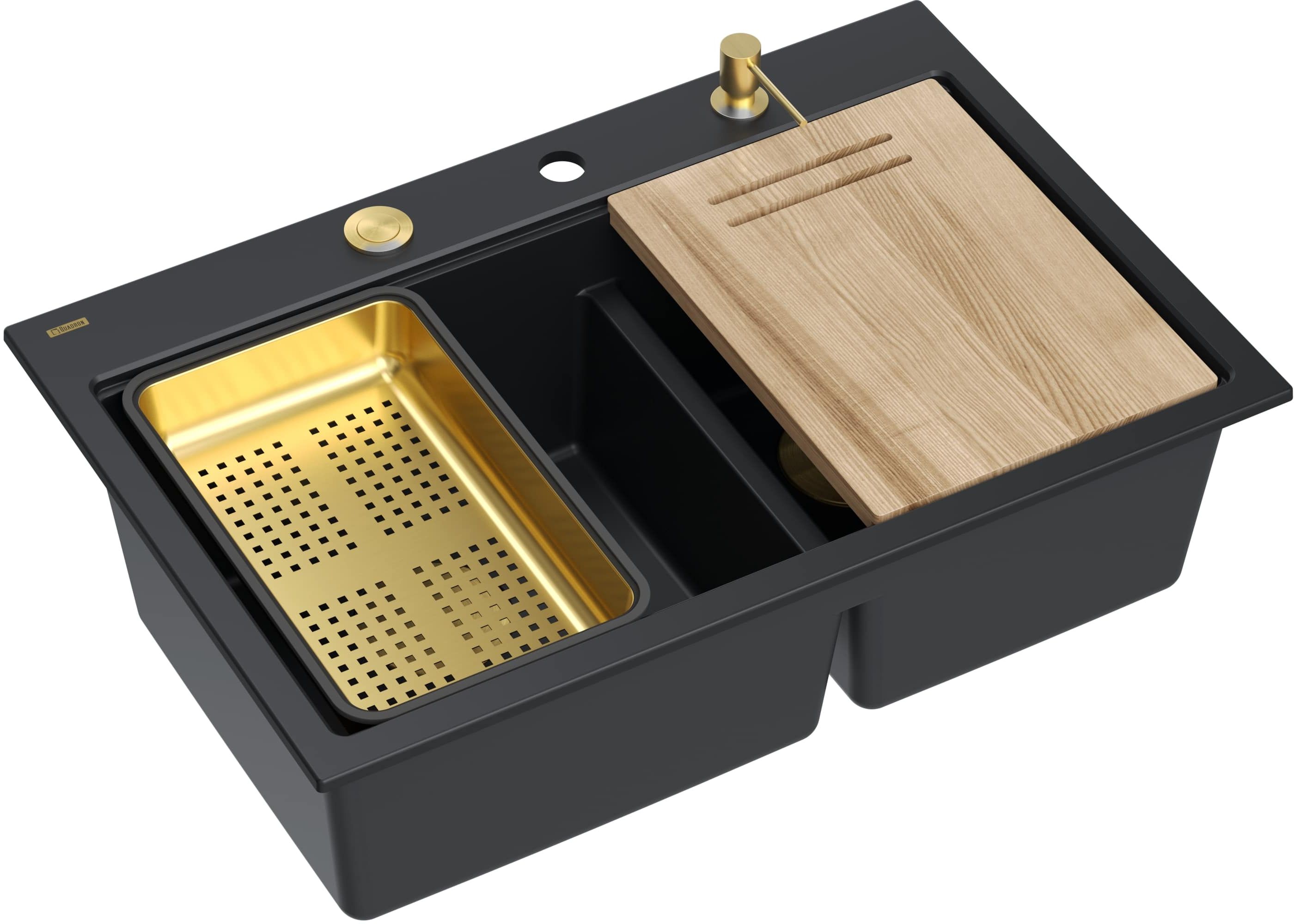 Quadron Marc 120 GraniteQ-Spüle 76x50 cm schwarz HQC7650U7_PVDG1