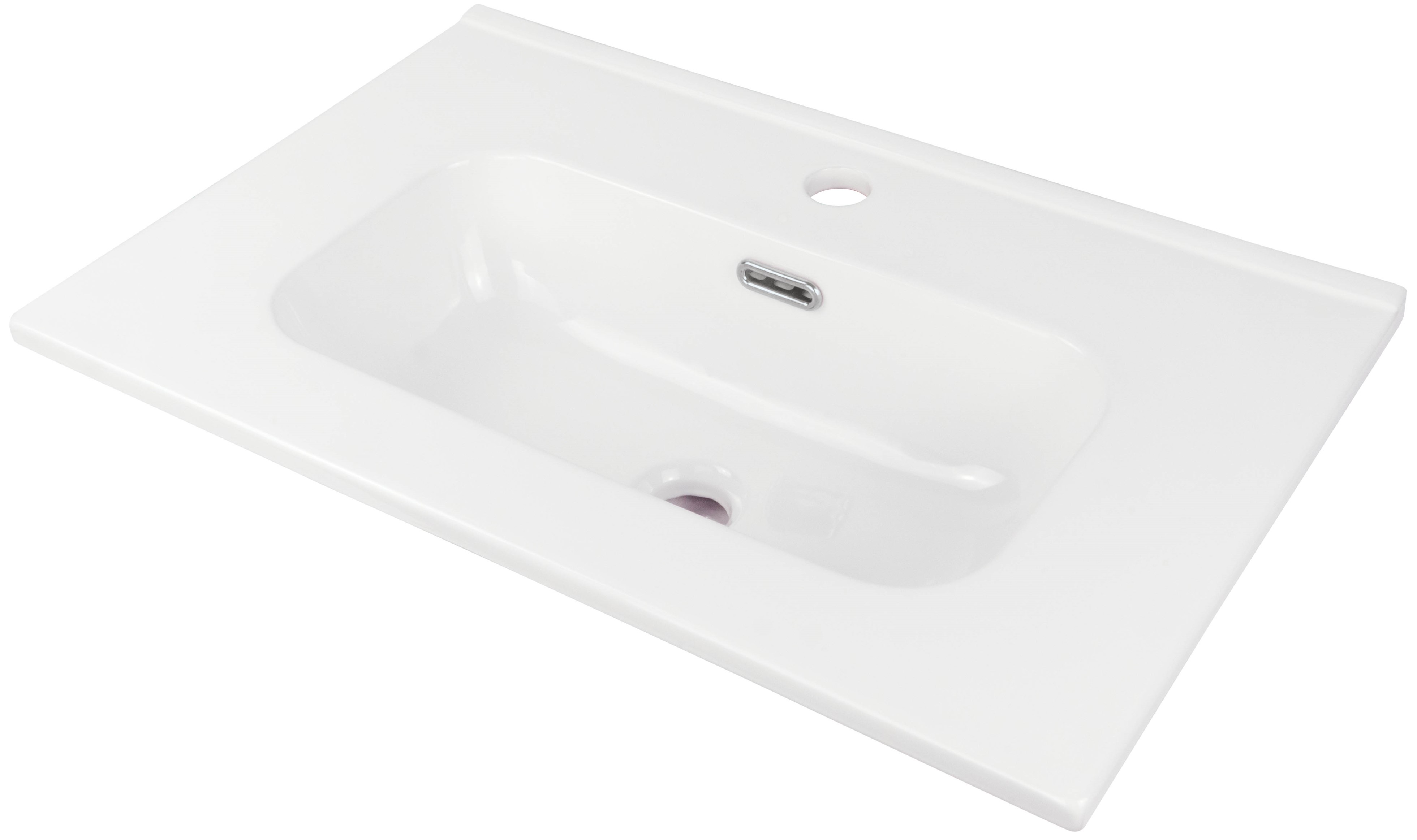 Deante Tubo Waschbecken 60x38.5 cm rechteckig Möbel-Einbauwaschbecken weiß CTU_6U6M
