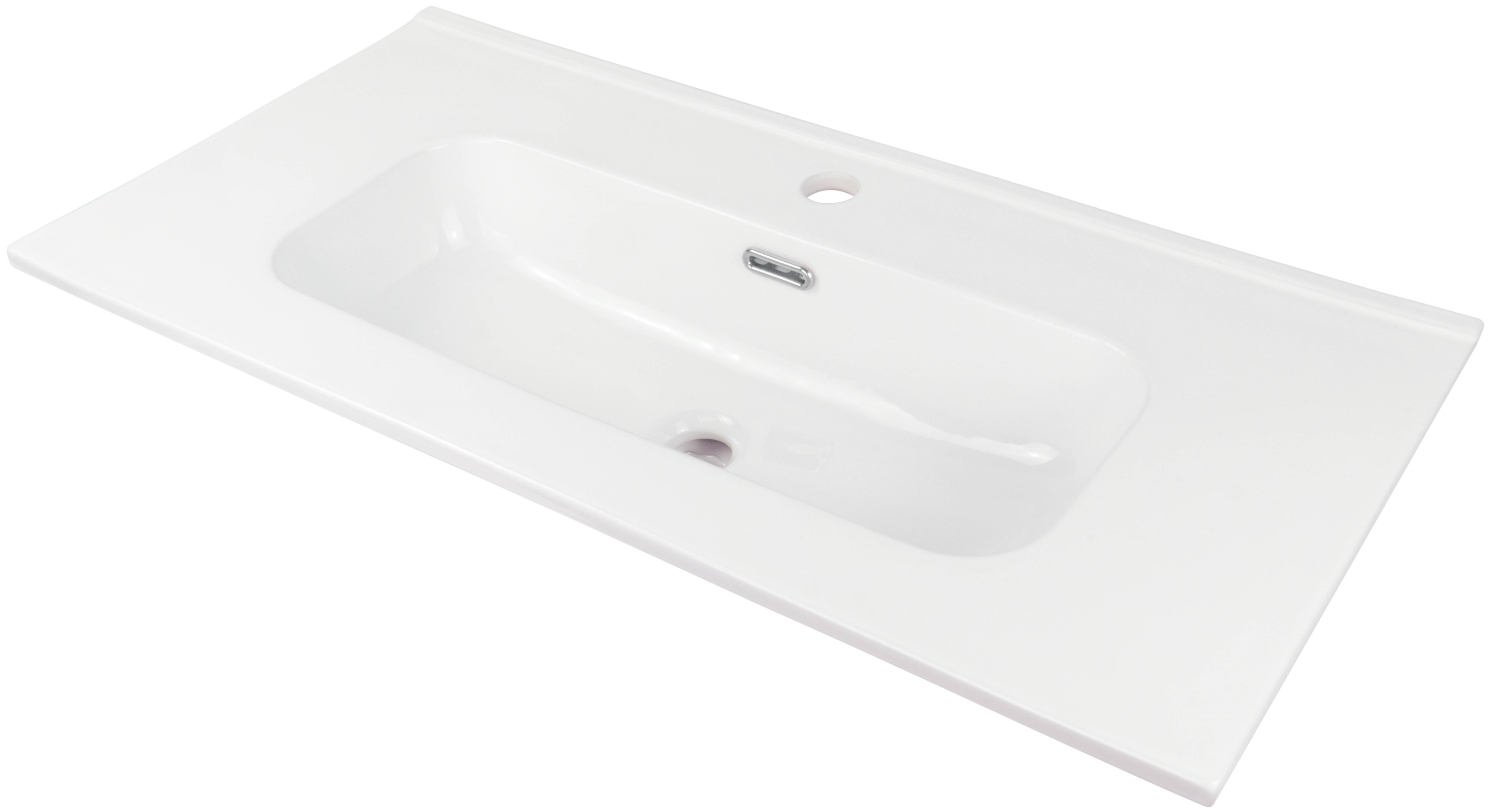Deante Tubo Waschbecken 80x38.5 cm rechteckig Möbel-Einbauwaschbecken weiß CTU_6U8M