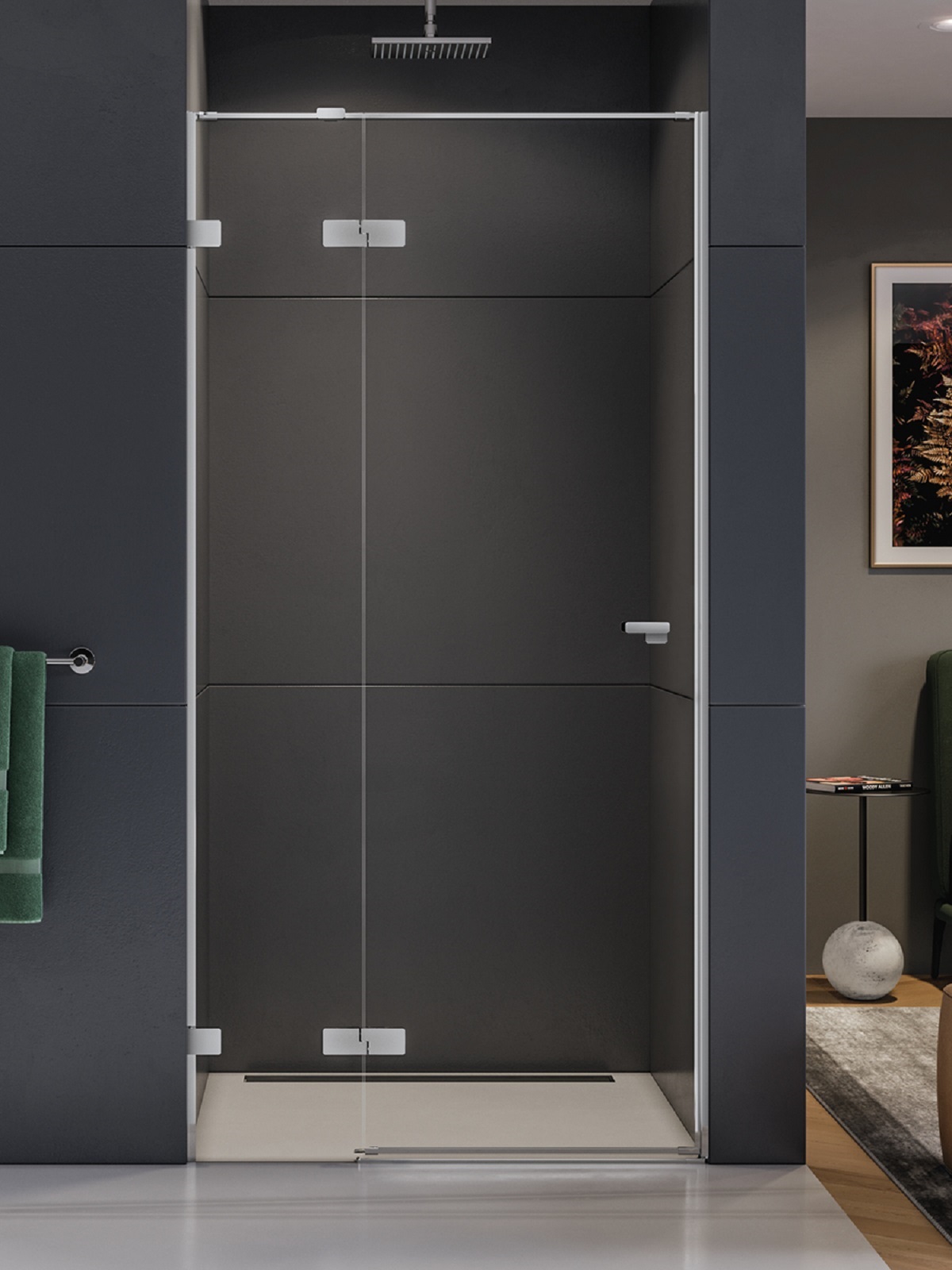 New Trendy Eventa Duschtüren 120 cm aufklappbar chrom Glanz/durchsichtiges Glas EXK-4458