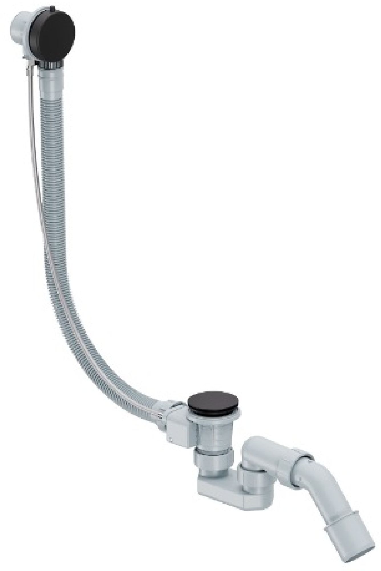 Excellent Simple Siphon mit Überlauf schwarz ARIN.3180BL