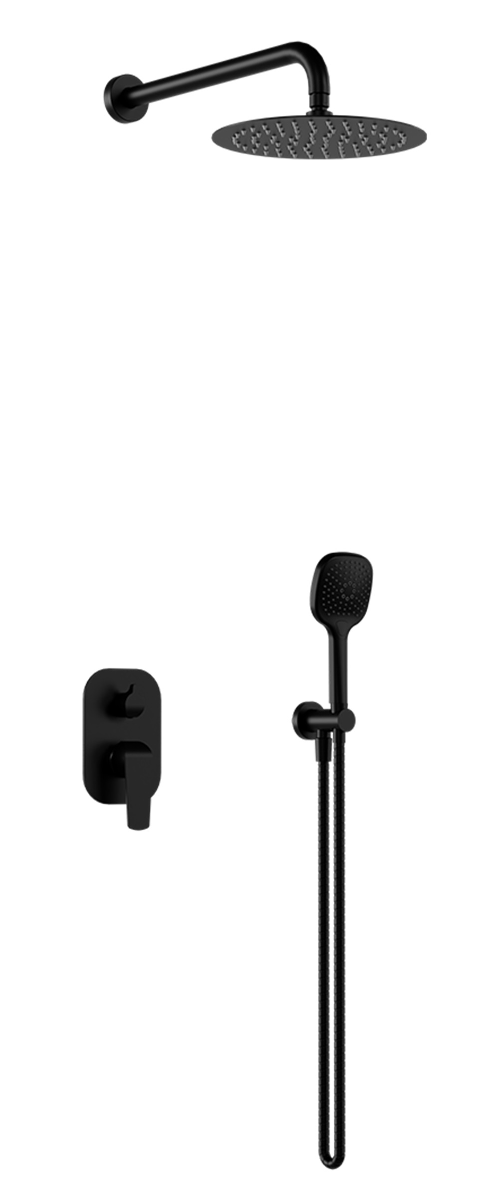 Excellent Clever 2.0 Duschset Unterputz mit Regenbrause schwarz AREX.SET4145BS
