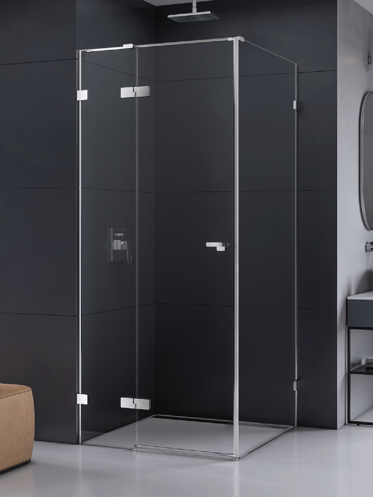 New Trendy Eventa Dusche 100x90 cm rechteckig chrom Glanz/durchsichtiges Glas EXK-4477