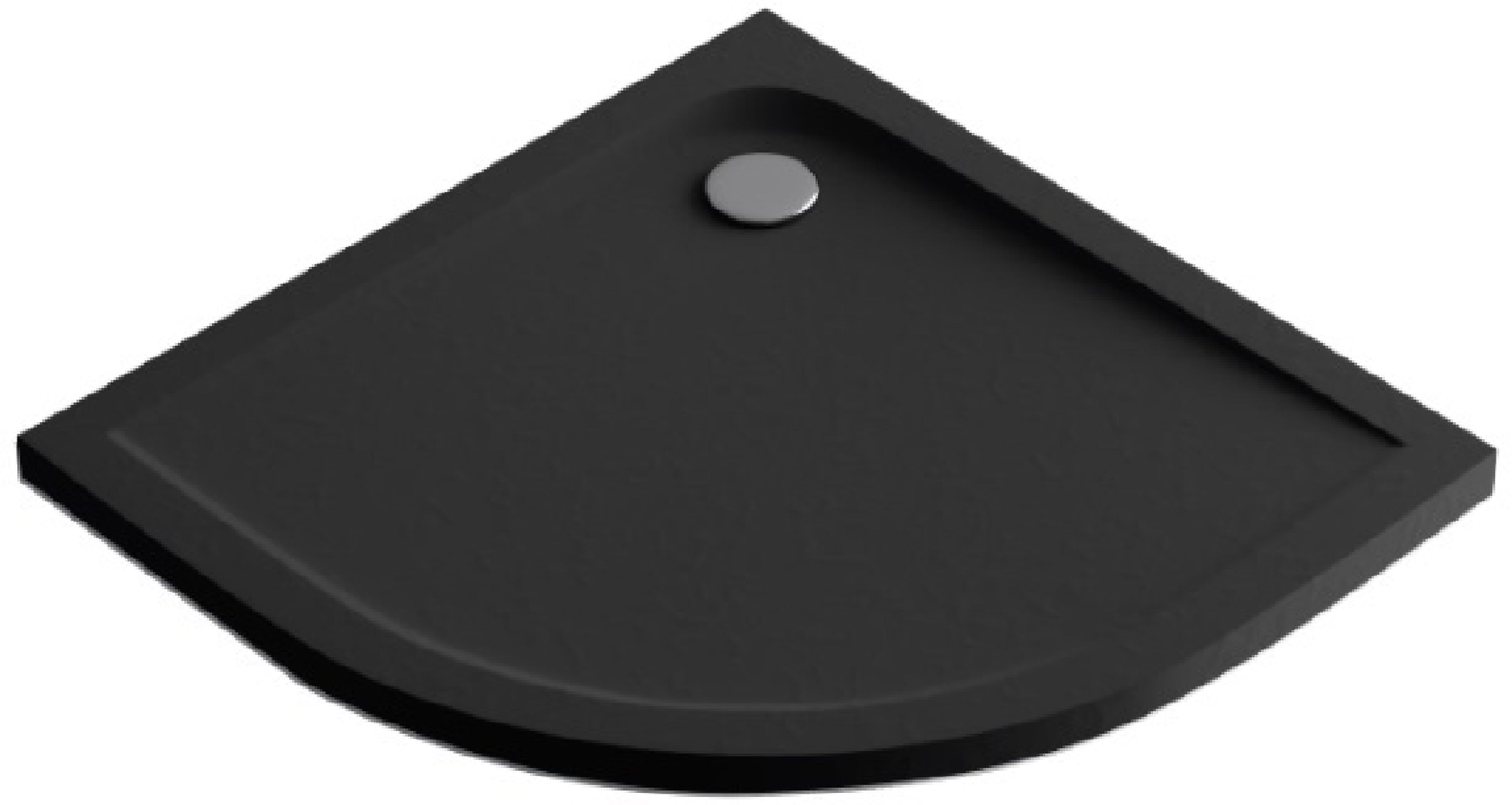 Excellent Sense X Halbrunde Duschwanne 100x100 cm schwarz BREX.1404100100BLN