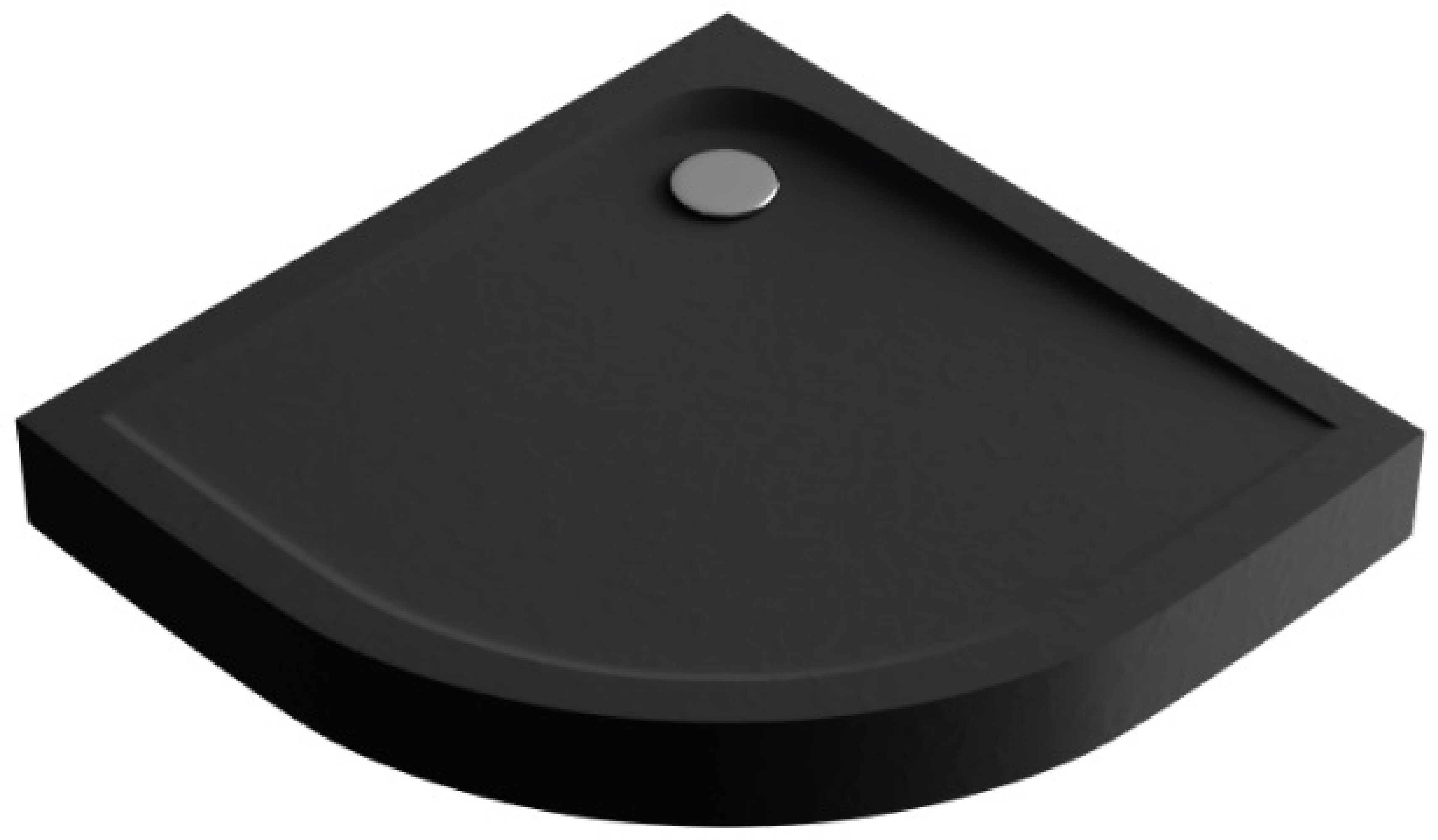 Excellent Sense X Halbrunde Duschwanne 100x100 cm schwarz BREX.1404100100BLC