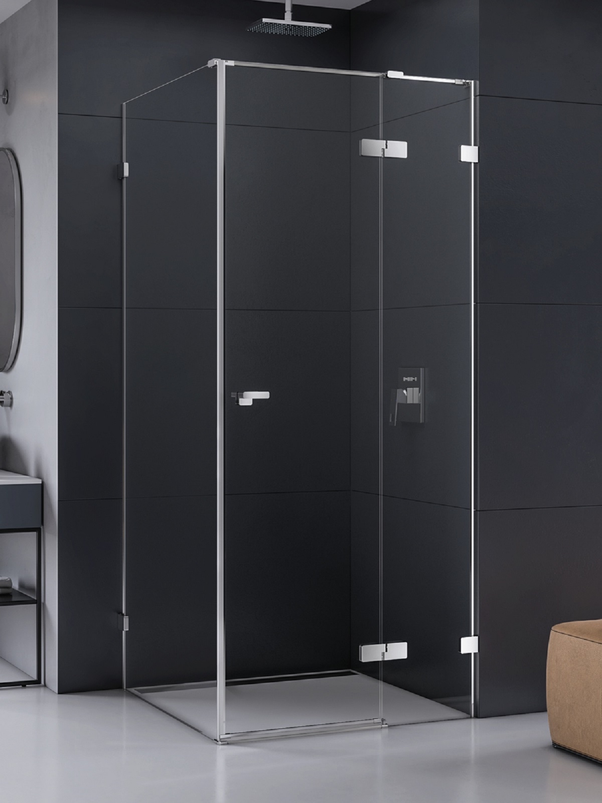 New Trendy Eventa Dusche 100x90 cm rechteckig chrom Glanz/durchsichtiges Glas EXK-4507