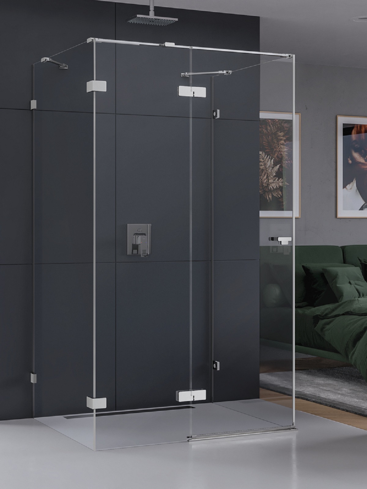 New Trendy Eventa Dusche 100x100 cm quadratisch chrom Glanz/durchsichtiges Glas EXK-4587