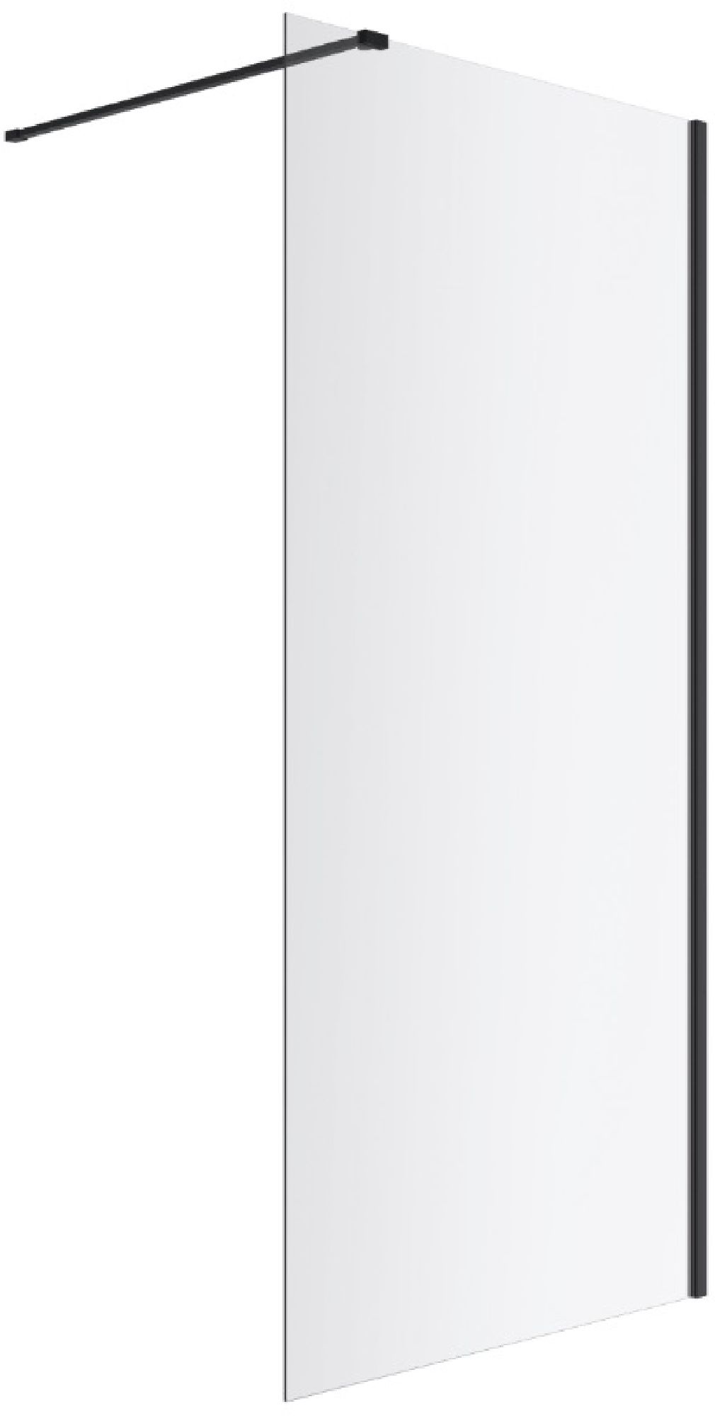 Excellent Vidoq Begehbare Duschwand 90 cm schwarz Matte/durchsichtiges Glas KAEX.1506.900.LP.BL