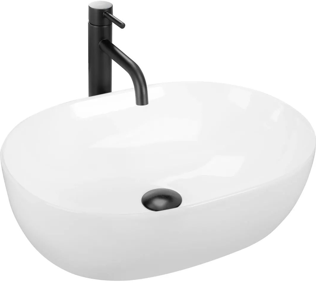 Rea Lisa Waschbecken 49x35 cm oval Aufsatzwaschbecken weiß REA-U6022