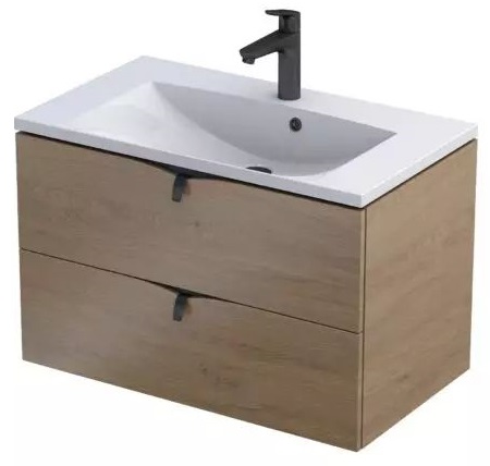 Oristo Siena Kabinett 79.6x45.5x50 cm Unterschrank hängend eiche OR45-SD2S-80-78