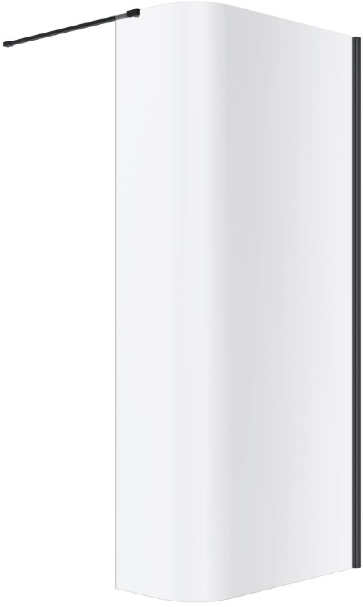 Excellent Vidoq Begehbare Duschwand 93 cm schwarz Matte/durchsichtiges Glas KAEX.1507.930.LP.BL