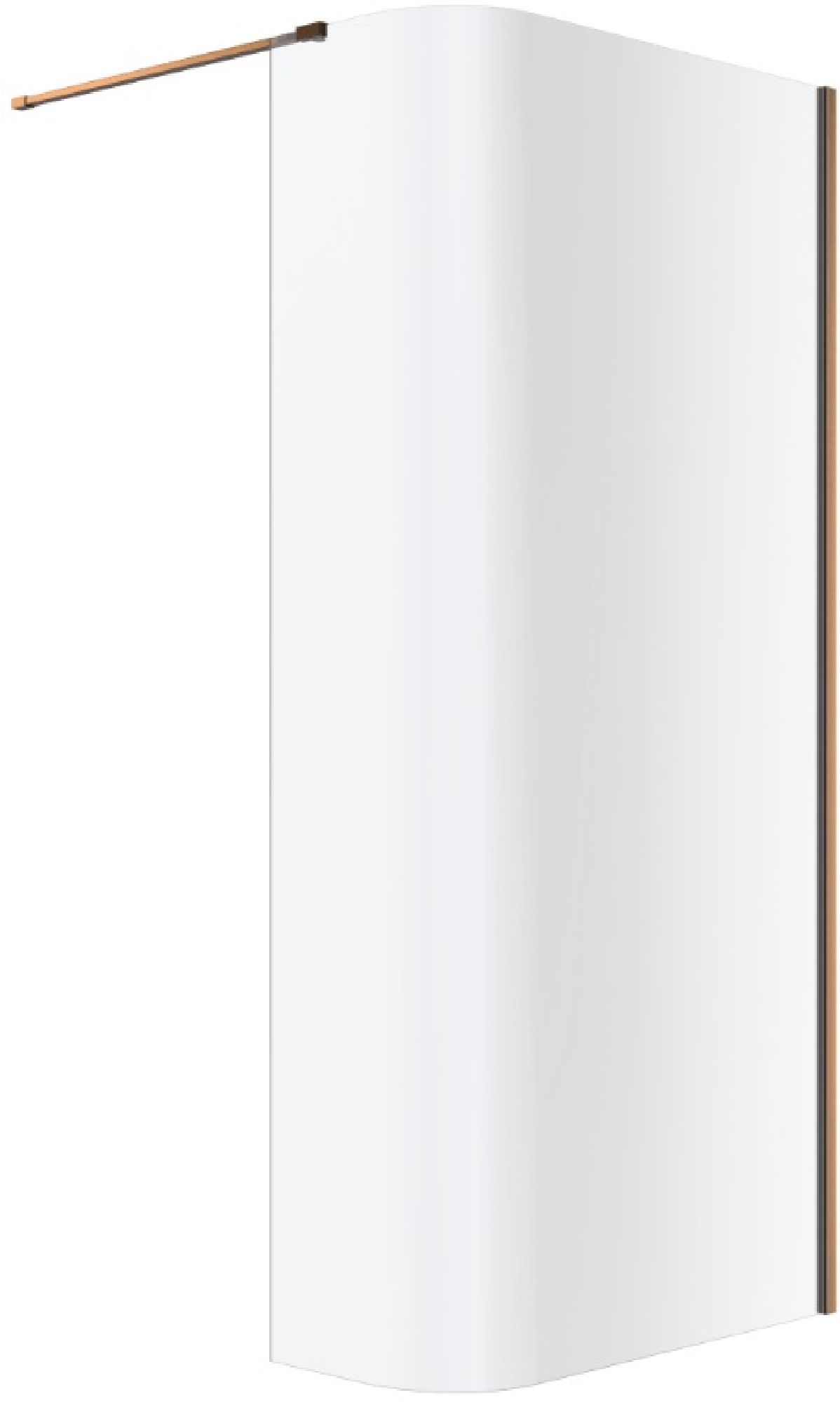 Excellent Vidoq Begehbare Duschwand 93 cm kupfer gebürstet/durchsichtiges Glas KAEX.1507.930.LP.CB