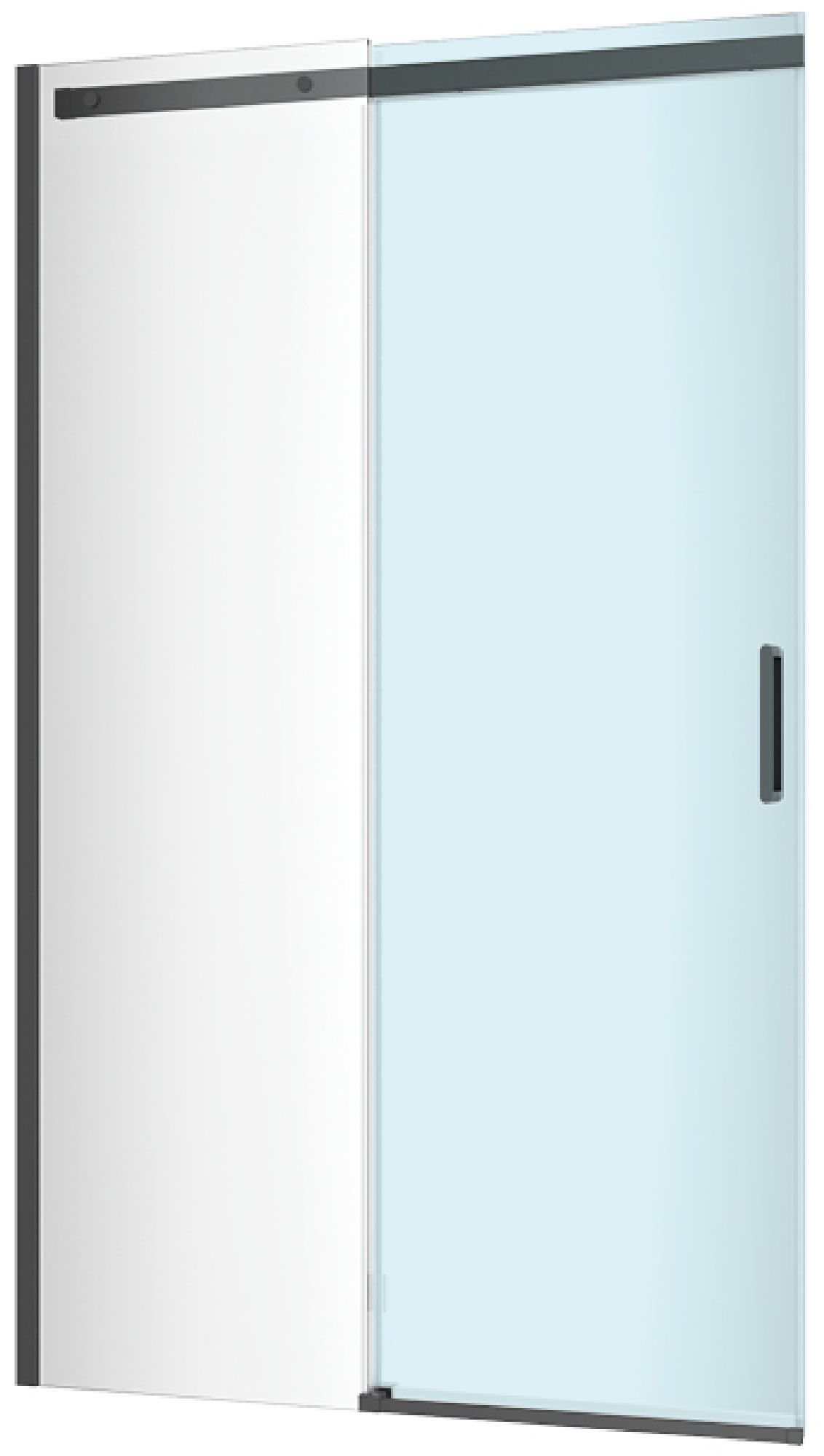 Excellent Rols Duschtüren 140 cm Schiebe- schwarz Matte/durchsichtiges Glas KAEX.2612.1400.LP1/2.BL