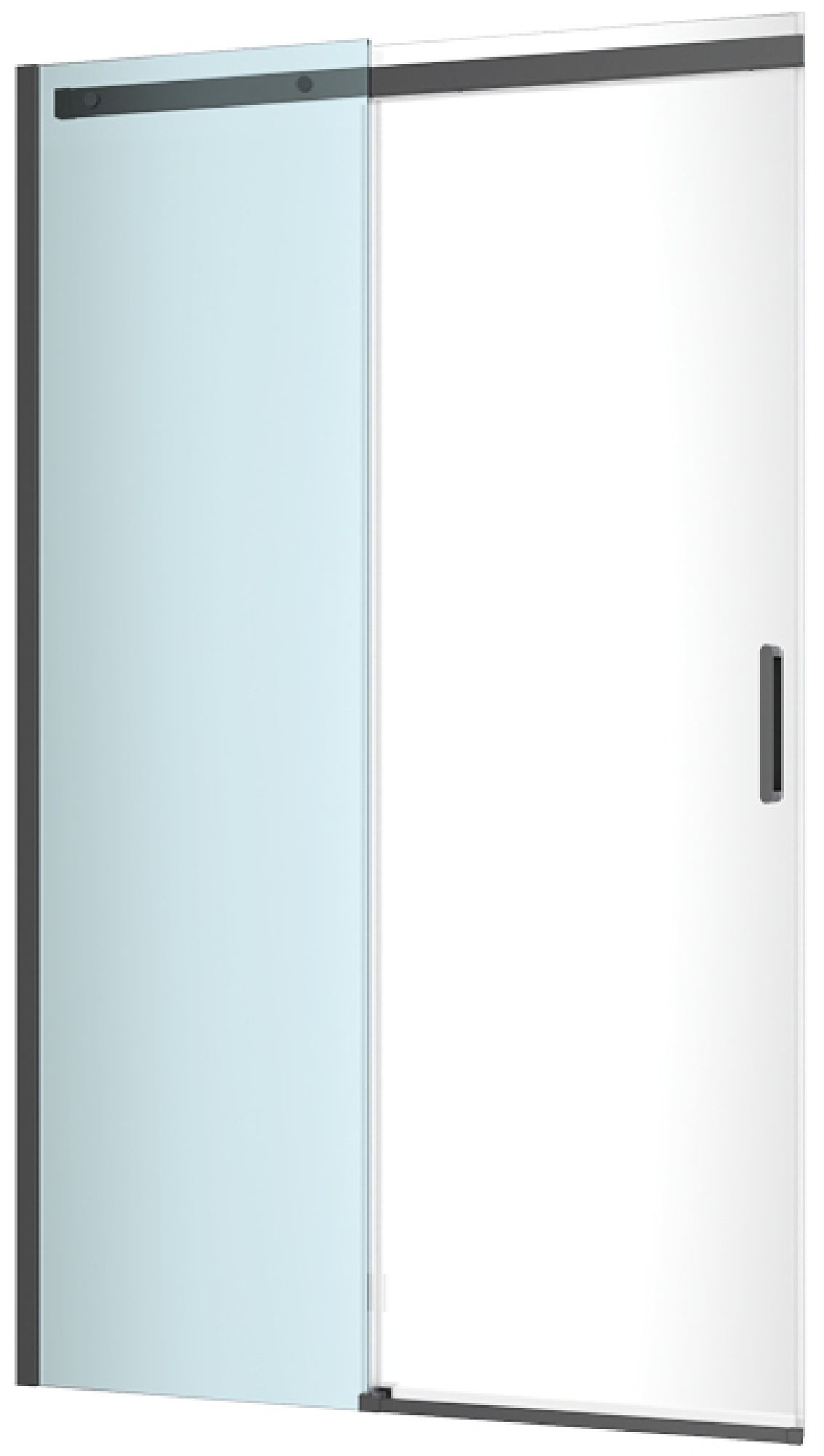 Excellent Rols Duschtüren 140 cm Schiebe- schwarz Matte/durchsichtiges Glas KAEX.2612.1400.LP2/2.BL