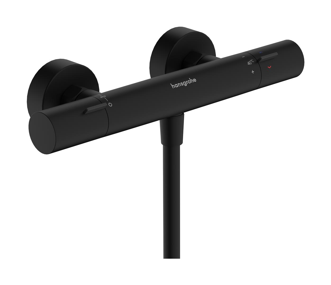 Hansgrohe Ecostat Fine Duschbatterie Wandmontage mit Thermostat schwarz 13324670