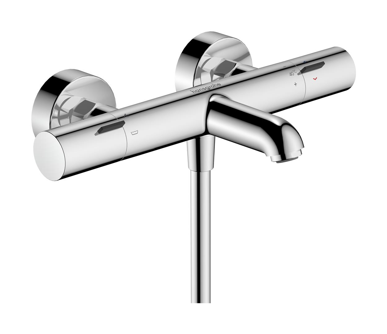 Hansgrohe Ecostat Fine Badewannen- und Duscharmatur Wandmontage mit Thermostat chrom 13325000