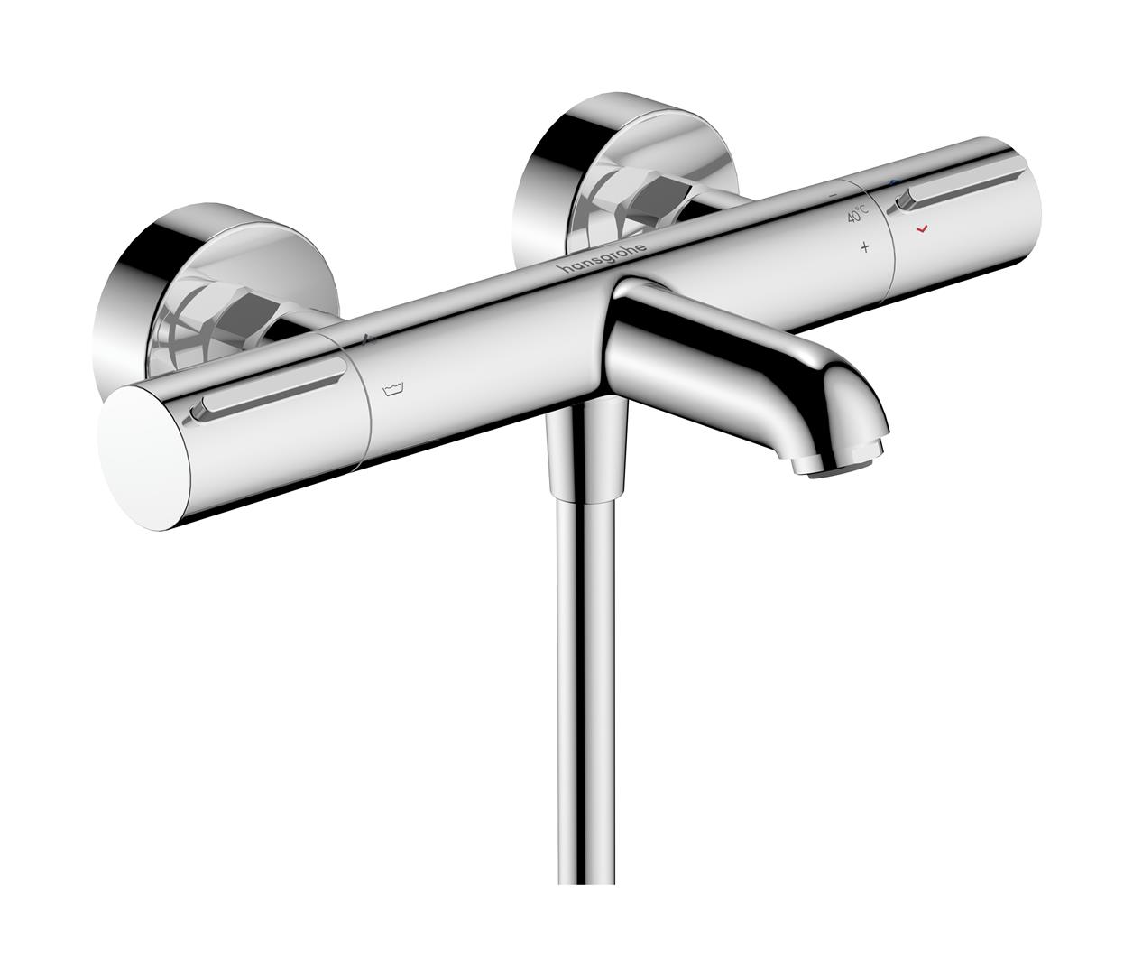 Hansgrohe Ecostat Element Badewannen- und Duscharmatur Wandmontage mit Thermostat chrom 13347000