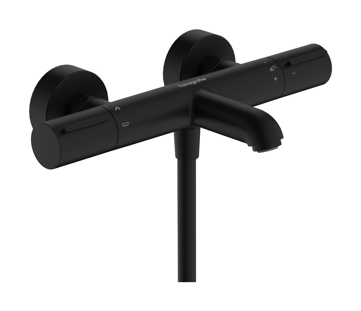 Hansgrohe Ecostat Element Badewannen- und Duscharmatur Wandmontage mit Thermostat schwarz 13347670