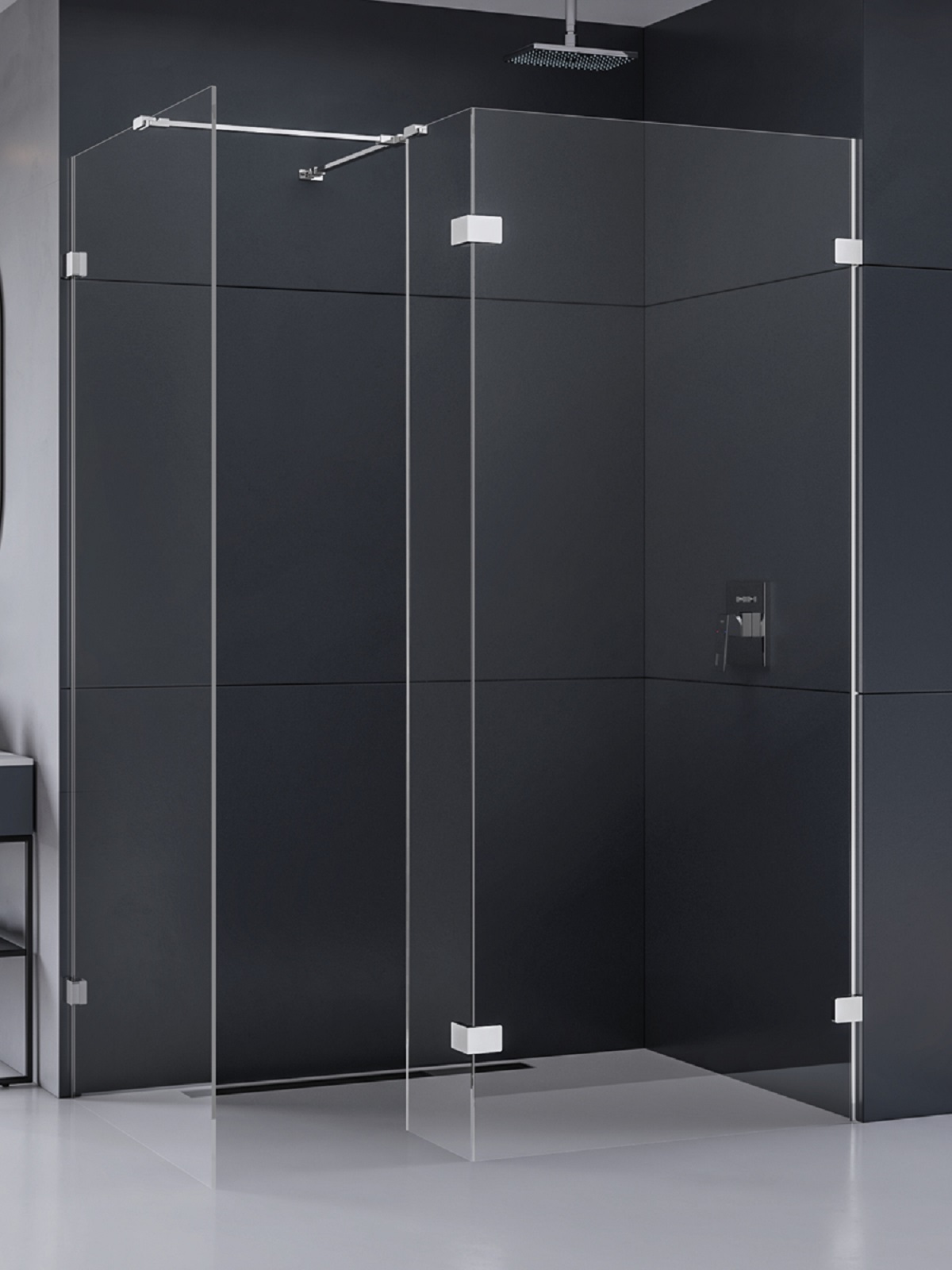 New Trendy Eventa Begehbare Duschwand 140 cm chrom Glanz/durchsichtiges Glas EXK-4670