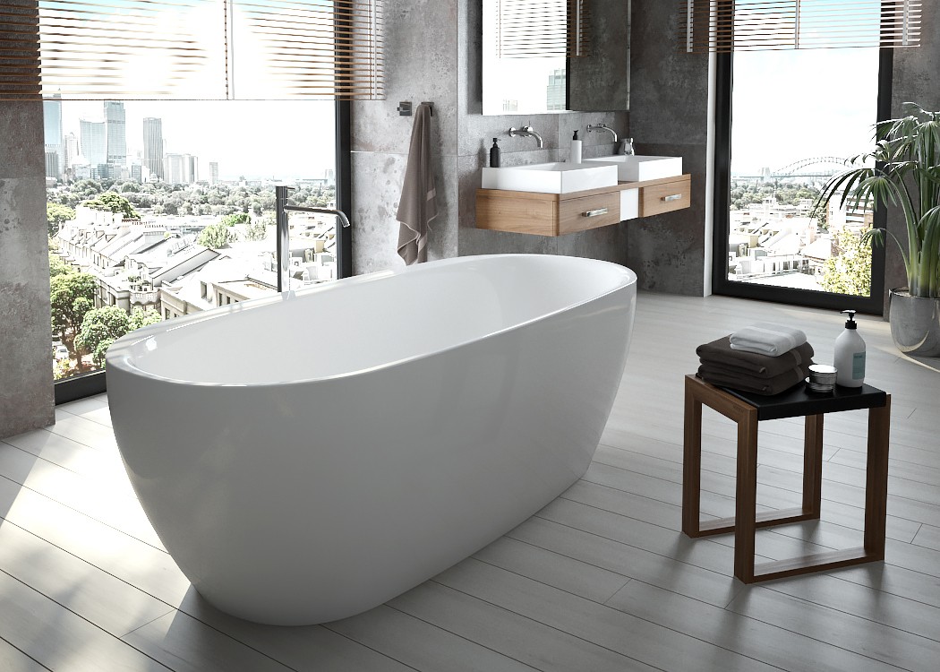 Hoesch iSensi Freistehende Badewanne 170x75 cm oval weiß 3844.010