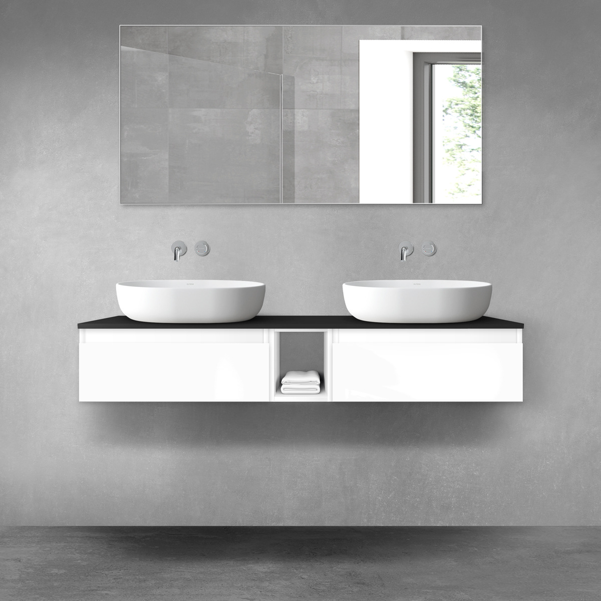 Set Kabinett Oltens Vernal 60009000, Naphtha-Arbeitsplatte Oltens Vernal 63011300, 60020000