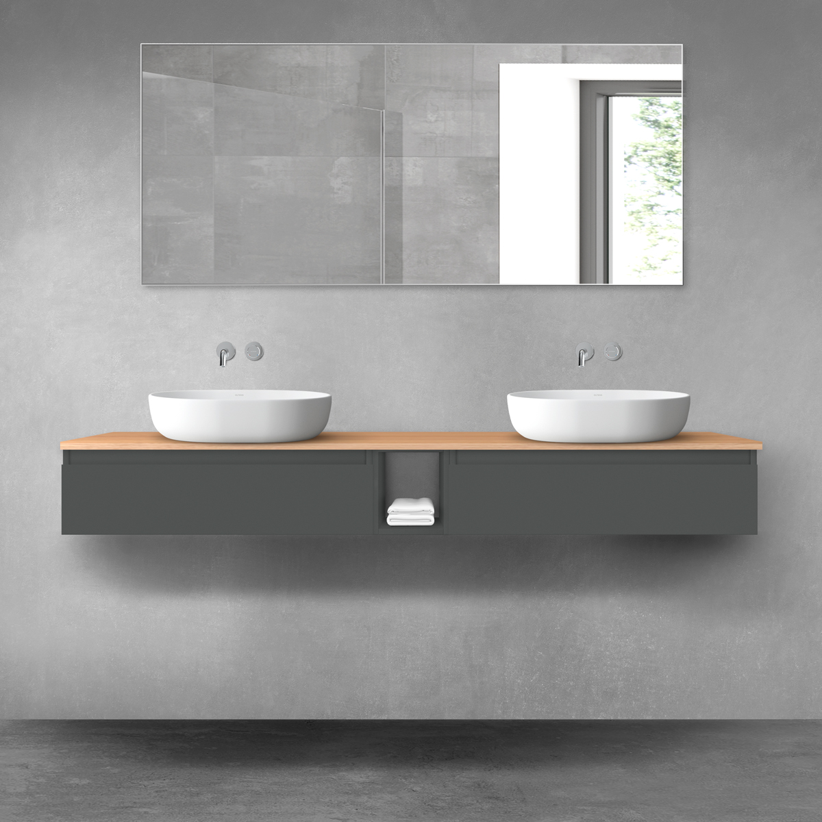 Set Kabinett Oltens Vernal 60010400, Naphtha-Arbeitsplatte Oltens Vernal 63009060, 60020400