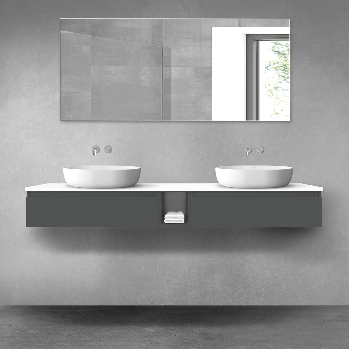 Set Kabinett Oltens Vernal 60010400, Naphtha-Arbeitsplatte Oltens Vernal 63009000, 60020400