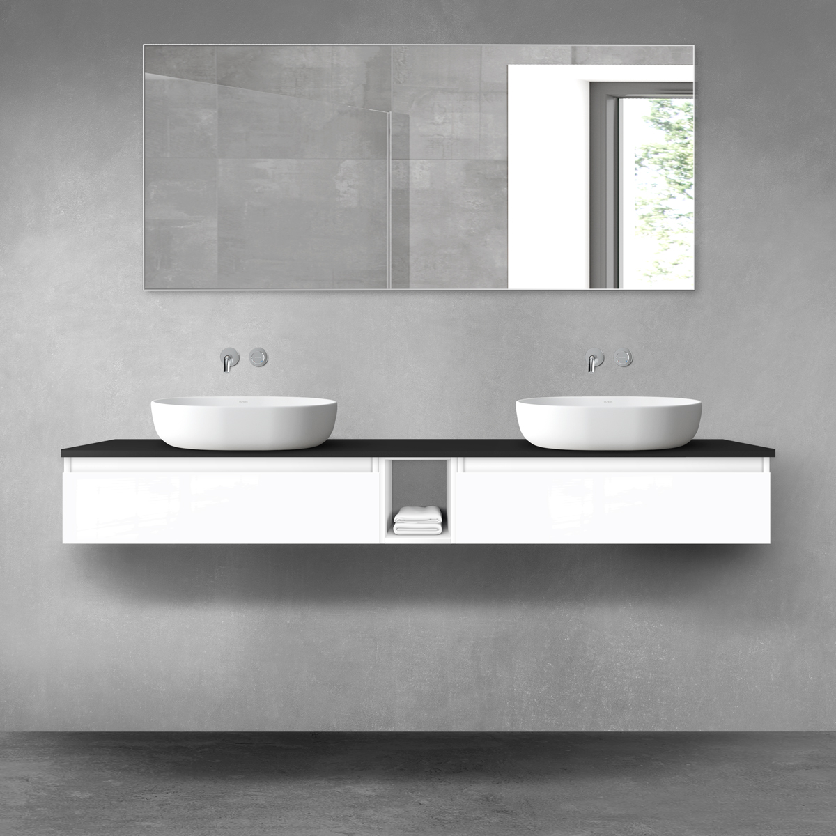 Set Kabinett Oltens Vernal 60010000, Naphtha-Arbeitsplatte Oltens Vernal 63009300, 60020000