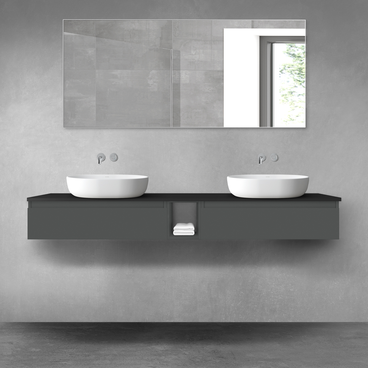 Set Kabinett Oltens Vernal 60010400, Naphtha-Arbeitsplatte Oltens Vernal 63009300, 60020400