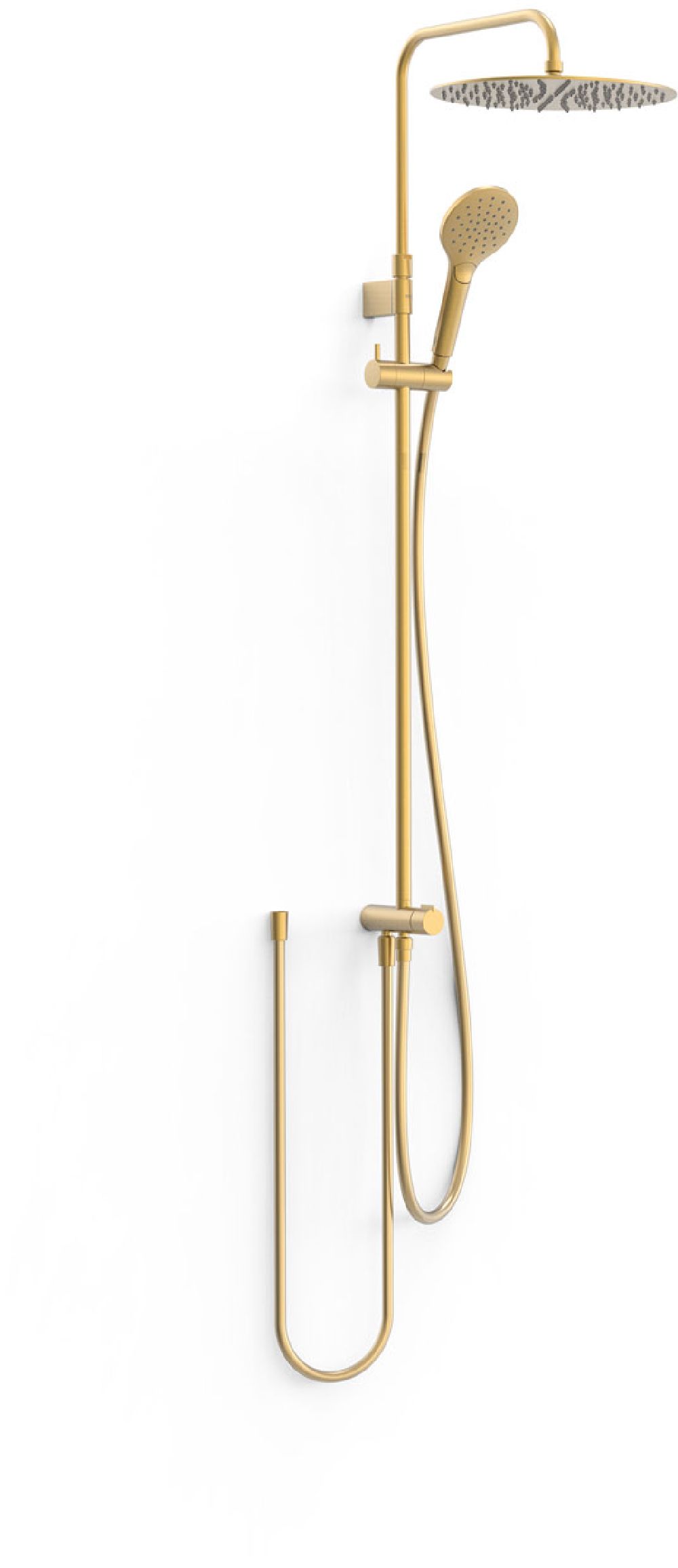 Tres Duschset Wandmontage mit Regenbrause gold 19063502OM