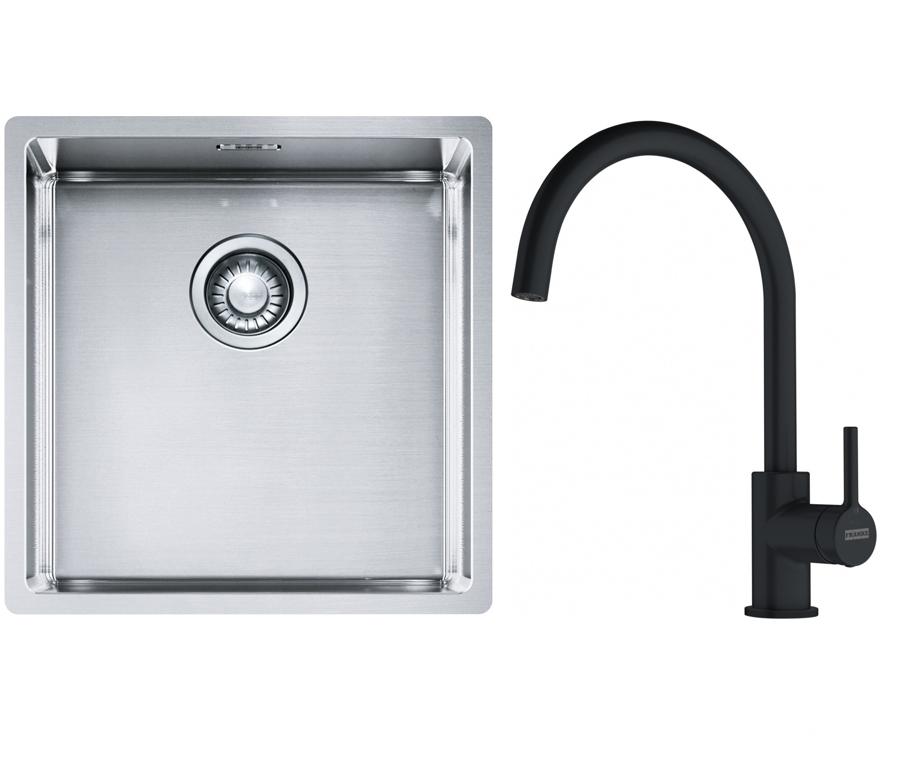 Set Stahlspüle Franke Box 127.0453.654, Küchenarmatur Franke Lina 115.0626.019