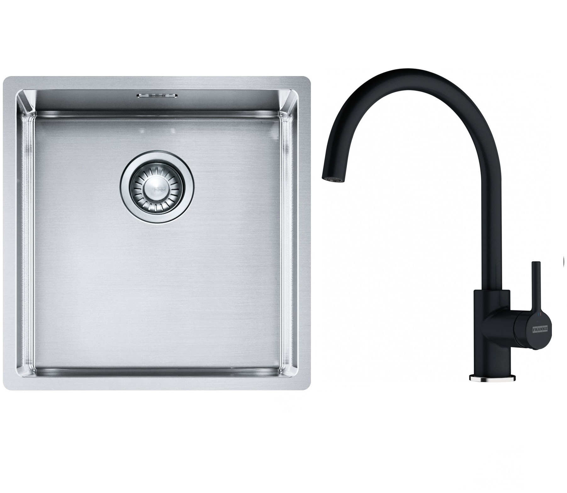 Set Stahlspüle Franke Box 127.0453.654, Küchenarmatur Franke Lina 115.0626.020