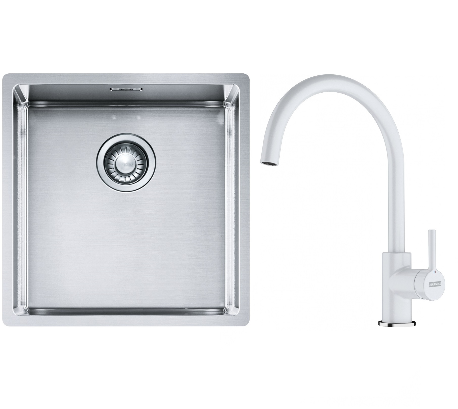Set Stahlspüle Franke Box 127.0453.654, Küchenarmatur Franke Lina 115.0626.024