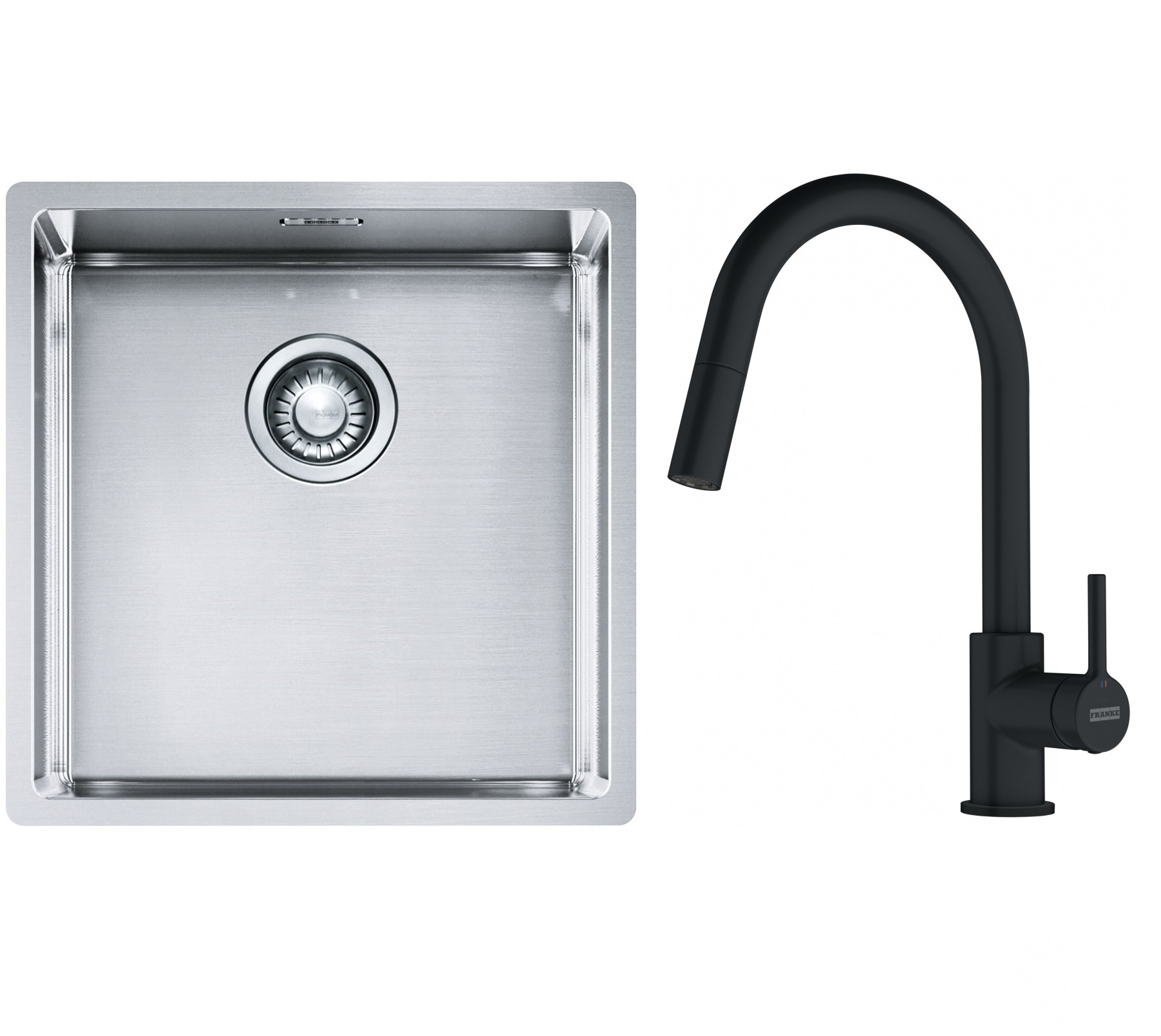 Set Stahlspüle Franke Box 127.0453.654, Küchenarmatur Franke Lina 115.0626.053