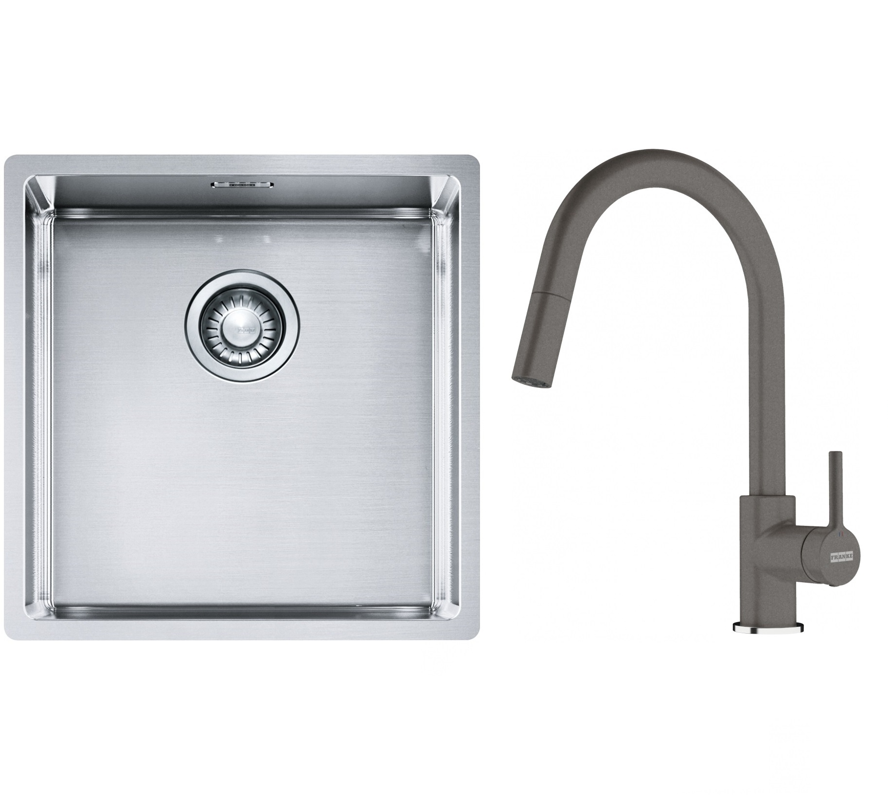 Set Stahlspüle Franke Box 127.0453.654, Küchenarmatur Franke Lina 115.0626.057