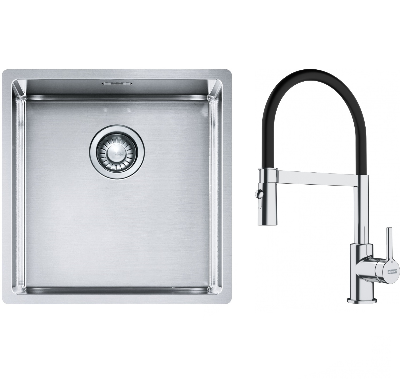 Set Stahlspüle Franke Box 127.0453.654, Küchenarmatur Franke Lina 115.0626.085