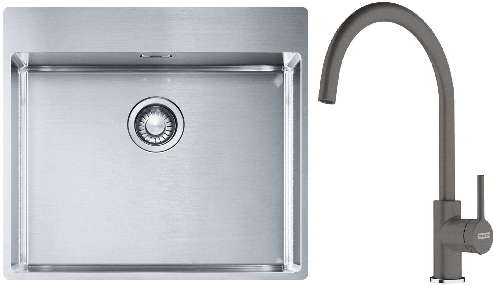 Set Stahlspüle Franke Box 127.0369.295, Küchenarmatur Franke Lina 115.0626.022