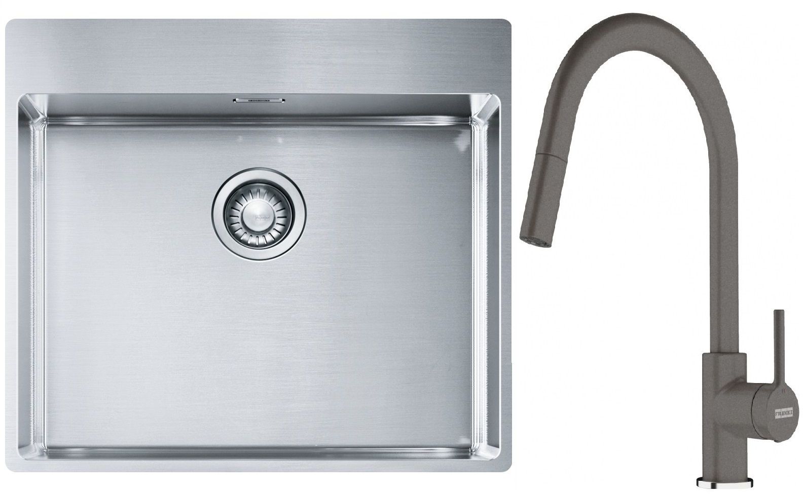 Set Stahlspüle Franke Box 127.0369.295, Küchenarmatur Franke Lina 115.0626.057