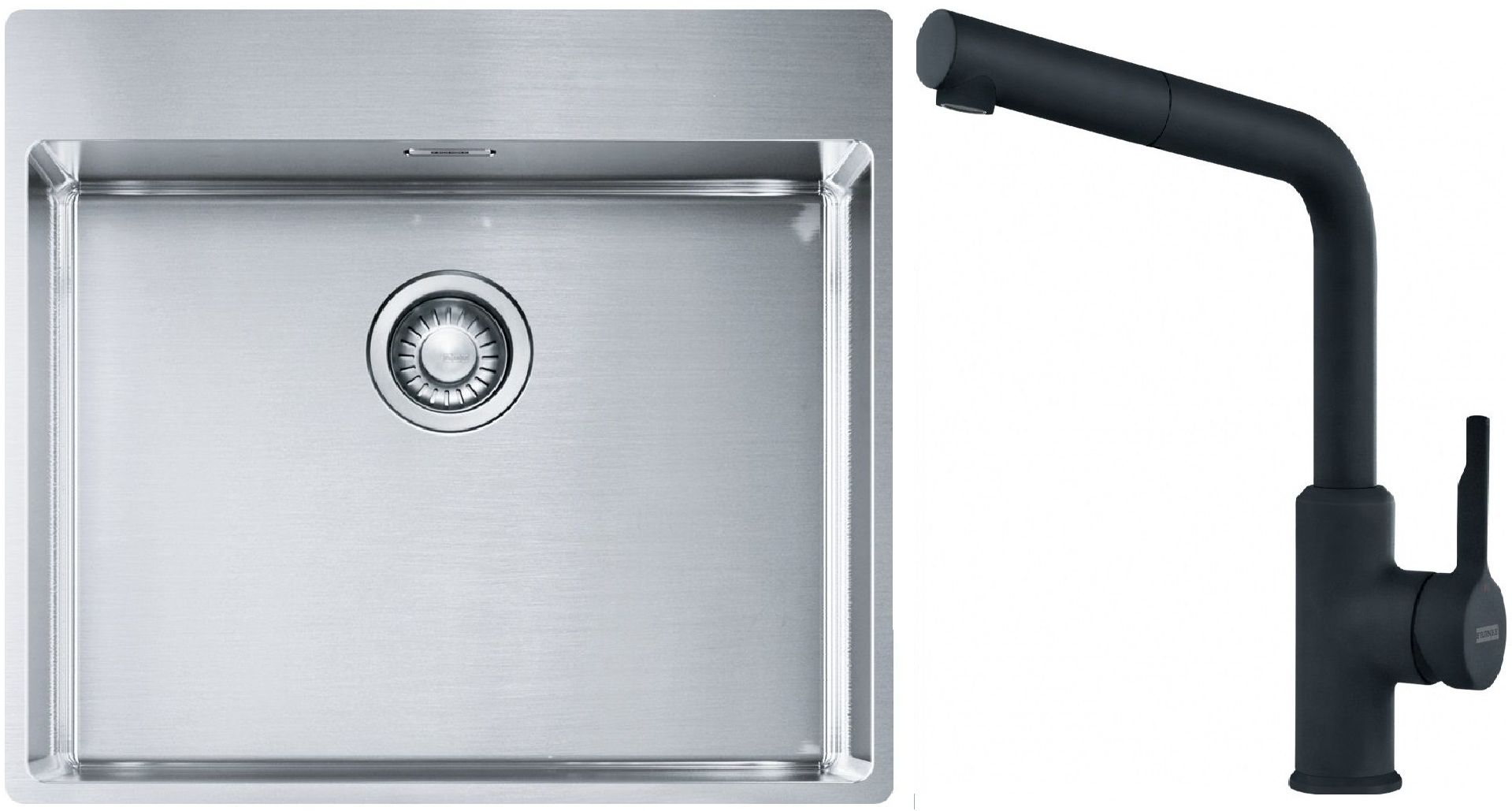 Set Stahlspüle Franke Box 127.0369.295, Küchenarmatur Franke Urban 115.0627.523